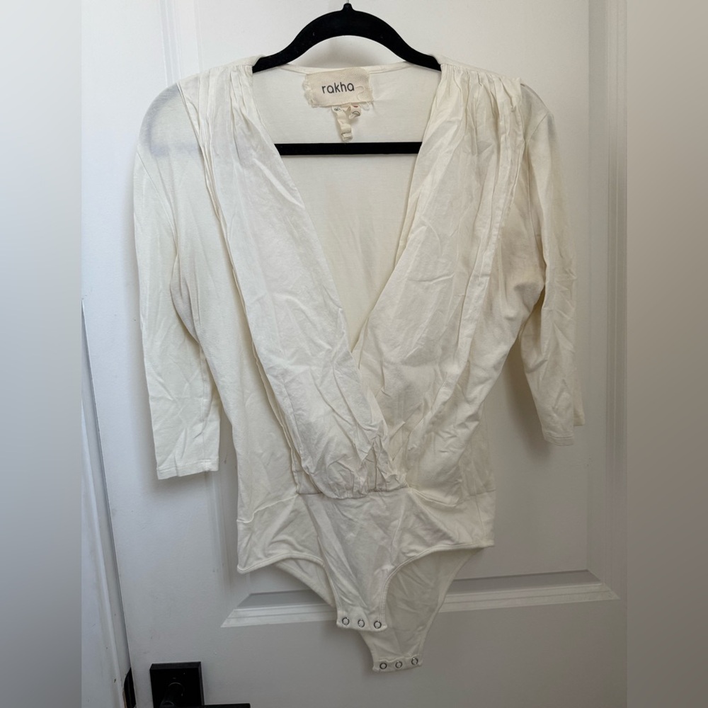 Ivory V-Neck Bodysuit